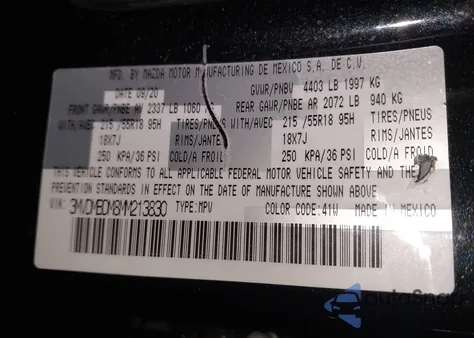 2021 Mazda Cx-30 Premium from USA, damaged, VIN 3MVDMBDM8MM213830